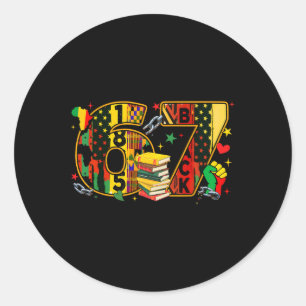 Sticker Rond Mois de l'histoire des Noirs 67 Six Sept Meme Afro