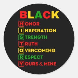 Sticker Rond Mois de l'histoire des Noirs African American Prid