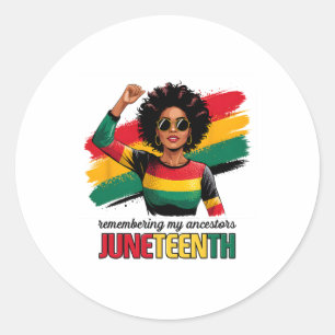 Sticker Rond Mois de l'histoire des Noirs Afro-Américain Junete