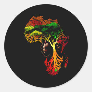 Sticker Rond Mois de l'histoire des Noirs Ancêtres afro-américa
