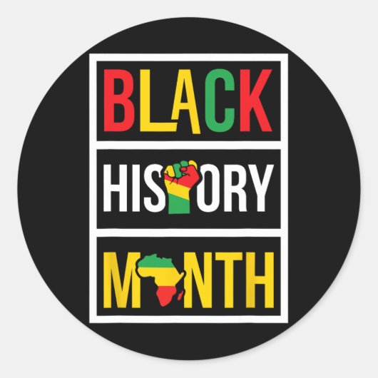 Sticker Rond Mois de l'histoire des Noirs - Autonomisation des (Devant)