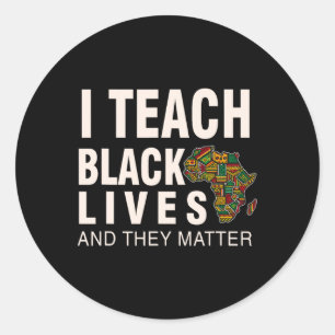 Sticker Rond Mois De L'histoire Des Noirs Blm J'enseigne Les Vi