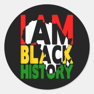 Sticker Rond Mois de l'histoire des Noirs Cel de fierté afro-am