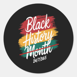 Sticker Rond Mois de l'histoire des Noirs cool tous les mois 24