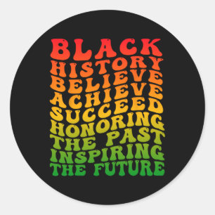 Sticker Rond Mois de l'histoire des Noirs Croire Réussir Junete