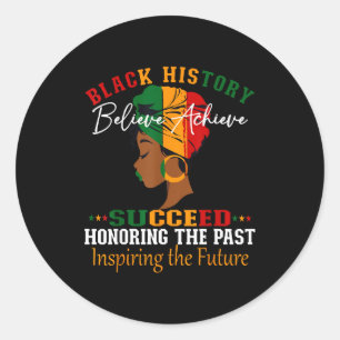 Sticker Rond Mois de l'histoire des Noirs, croire, réussir, réu