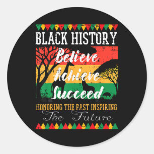 Sticker Rond Mois de l'histoire des Noirs Croire Réussir Réussi
