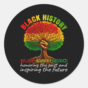 Sticker Rond Mois de l'histoire des Noirs Croire Réussir Réussi