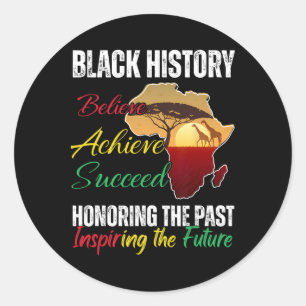 Sticker Rond Mois de l'histoire des Noirs Croire Réussir Réussi
