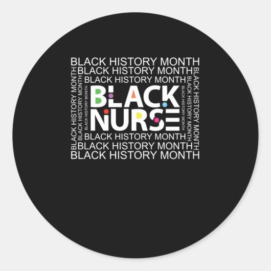 Sticker Rond Mois de l'histoire des Noirs de l'infirmière noire (Devant)