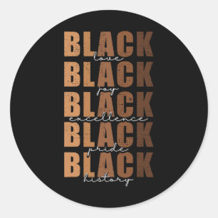 Sticker Rond Mois de l'histoire des Noirs Femmes Black Love Mel