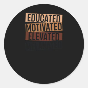 Sticker Rond Mois de l'histoire des Noirs - instruit motivé éle
