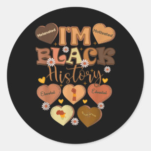 Sticker Rond Mois de l'histoire des Noirs instruite et mélané