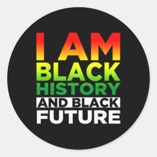 Sticker Rond Mois de l'histoire des Noirs - Je suis Noir - Noir