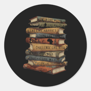 Sticker Rond Mois de l'histoire des Noirs Leaders Noirs Afro-Am