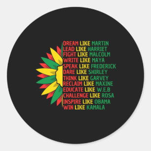 Sticker Rond Mois de l'histoire des noirs paroles positives
