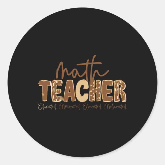 Sticker Rond Mois de l'histoire des Noirs Prof de maths Éduqué (Devant)