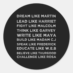Sticker Rond Mois de l'histoire des Noirs Rêvez comme les leade