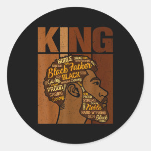 Sticker Rond Mois de l'histoire des Noirs Roi Africain Mélanine