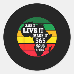 Sticker Rond Mois de l'Histoire Noire 2025 Live It Apprenez It