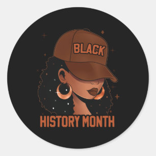 Sticker Rond Mois de l'histoire noire Afro Melanin Femmes noire