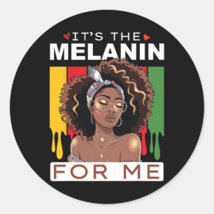 Sticker Rond Mois de l'histoire noire C'est le Melanin pour moi