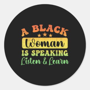 Sticker Rond Mois de l'histoire noire de la ville noire Une fem