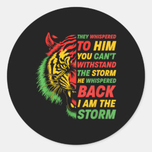 Sticker Rond Mois De L'Histoire Noire Tigre Africain Coloré En