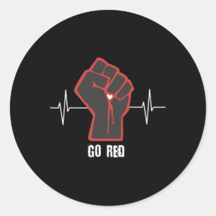 Sticker Rond Mois de sensibilisation à la maladie cardiaque Go
