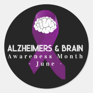 Sticker Rond Mois de sensibilisation à la maladie d'Alzheimer e