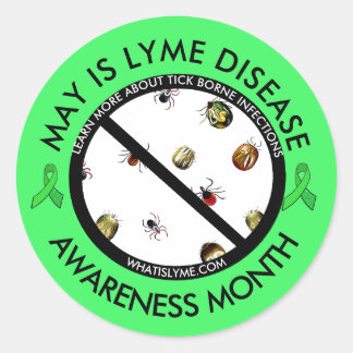 Sticker Rond Mois de sensibilisation à la maladie de Lyme Tique