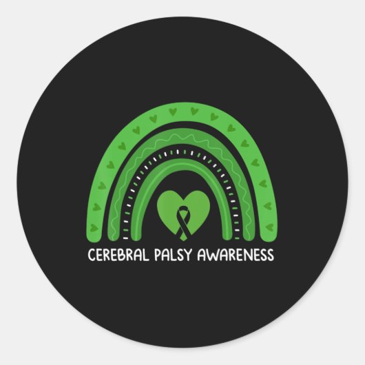 Sticker Rond Mois de sensibilisation à la paralysie cérébrale R (Devant)