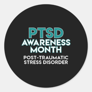 Sticker Rond Mois De Sensibilisation À La Ptsd Après Le Stress