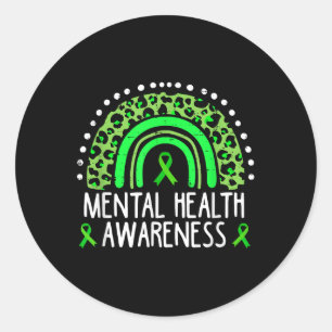 Sticker Rond Mois de sensibilisation à la santé mentale Arc-en-
