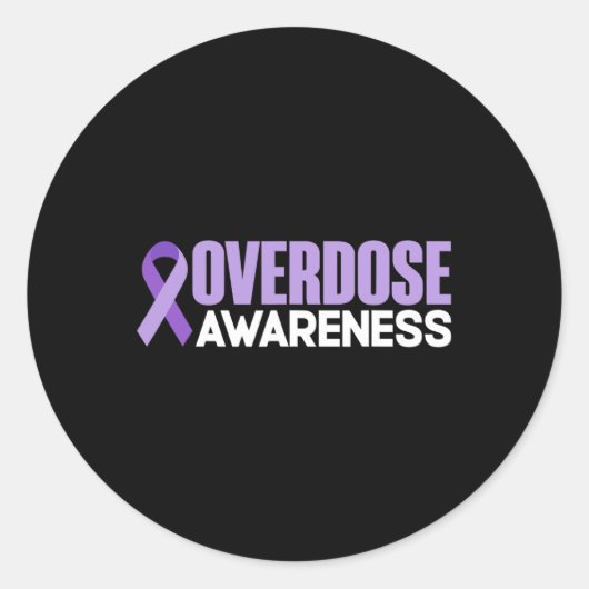 Sticker Rond Mois de sensibilisation à la surdose 2022 Ruban de (Devant)