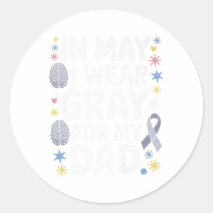 Sticker Rond Mois de sensibilisation à la tumeur cérébrale Ruba