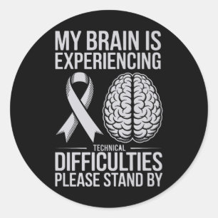 Sticker Rond Mois de sensibilisation à la tumeur cérébrale Ruba