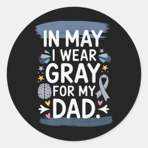 Sticker Rond Mois de sensibilisation à la tumeur cérébrale Ruba