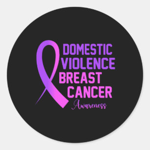 Sticker Rond Mois De Sensibilisation À La Violence Et Au Cancer