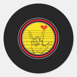 Sticker Rond Mois De Sensibilisation Asl Langue Soutien Je Vous