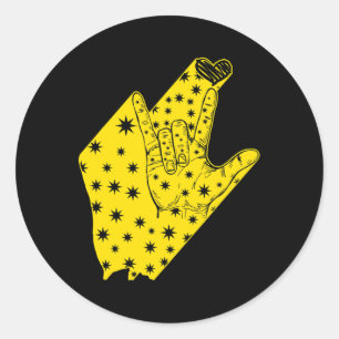 Sticker Rond Mois De Sensibilisation Asl Langue Soutien Je Vous