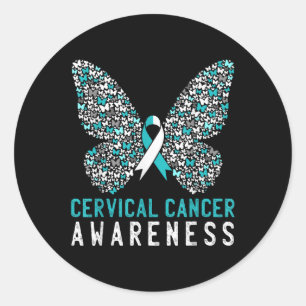 Sticker Rond Mois de sensibilisation au cancer cervical papillo