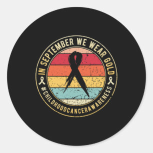 Sticker Rond Mois De Sensibilisation Au Cancer Chez L'Enfance E