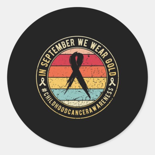Sticker Rond Mois De Sensibilisation Au Cancer Chez L'Enfance E (Devant)