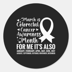 Sticker Rond Mois de sensibilisation au cancer colorectal Colon