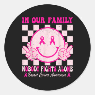 Sticker Rond Mois De Sensibilisation Au Cancer Design Rose Supe