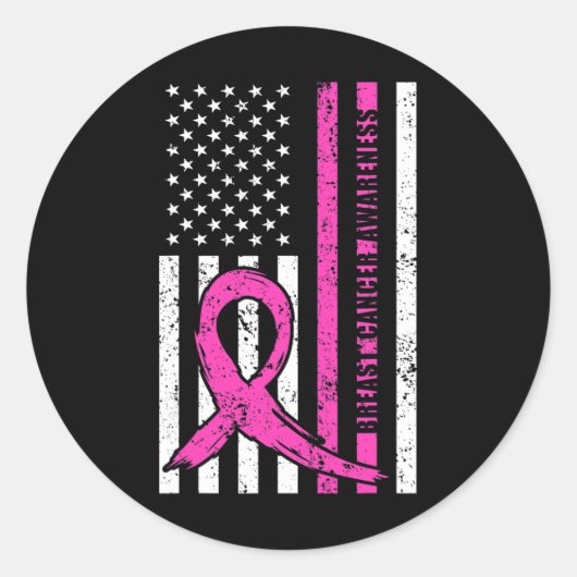 Sticker Rond Mois de sensibilisation au cancer du sein du ruban (Devant)