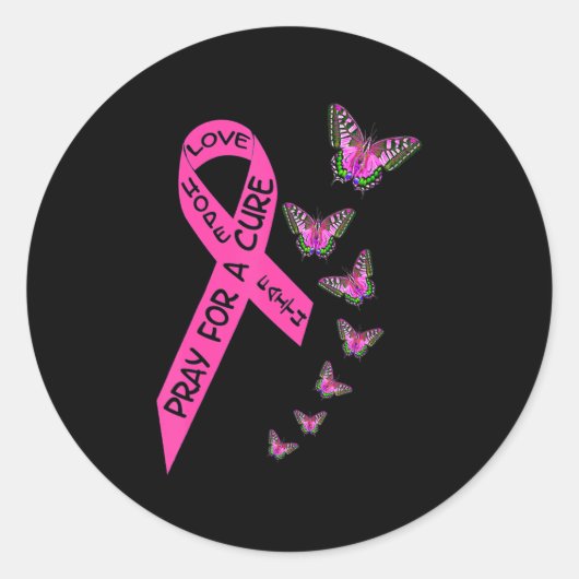 Sticker Rond Mois de sensibilisation au cancer du sein Femmes B (Devant)
