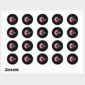Sticker Rond Mois de sensibilisation au cancer Fleur rose Ruban (Feuille)