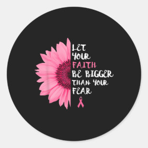 Sticker Rond Mois de sensibilisation au cancer Fleur rose Ruban